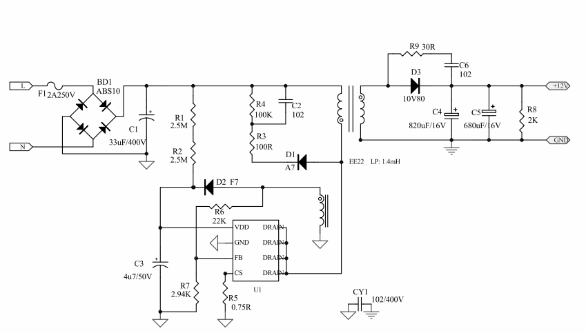 12V1.5A的原理图