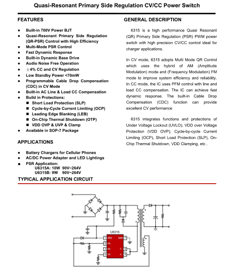 开关电源芯片U6315 