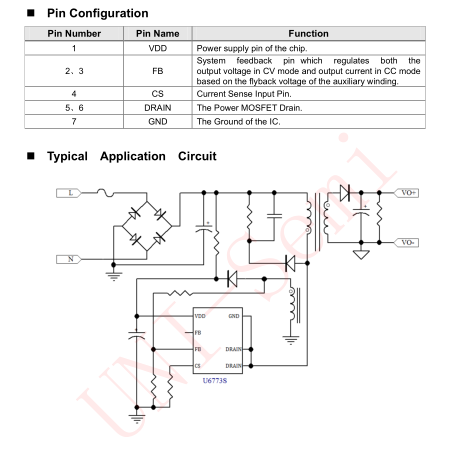 开关电源芯片 U6773S